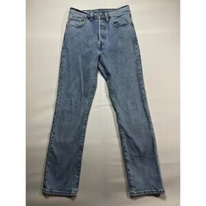 Levi's 501 Women's Straight Leg Button Fly Blue Denim Jeans - Size 26x28